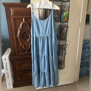 Women’s long blue Jean dress (Size small)